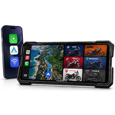 FARROT Navigacija za motocikl, Android Auto, CarPlay, GPS, Bluetooth, TPMS, Wi-Fi, IPX7, 8.1"